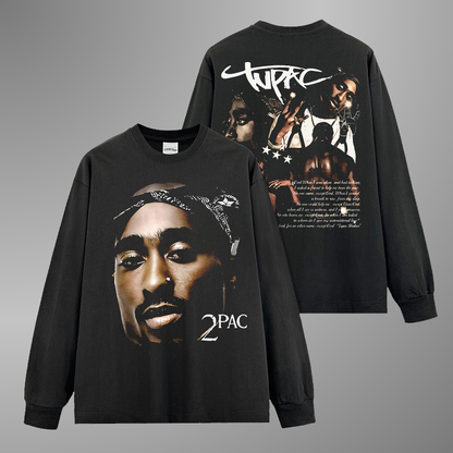 CAMISETA CON CARA GRANDE DE 2PAC V2