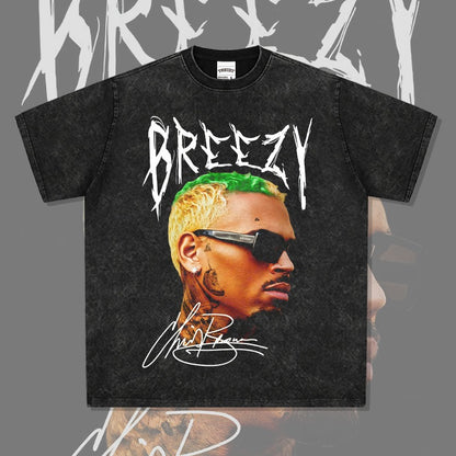 T-SHIRT CHRIS BROWN À GRAND VISAGE 