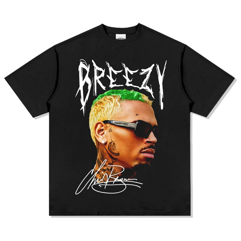 T-SHIRT CHRIS BROWN À GRAND VISAGE 