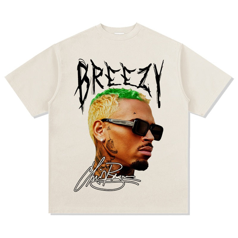 T-SHIRT CHRIS BROWN À GRAND VISAGE 