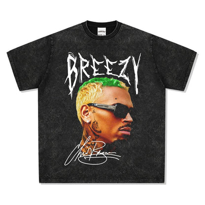 T-SHIRT CHRIS BROWN À GRAND VISAGE 