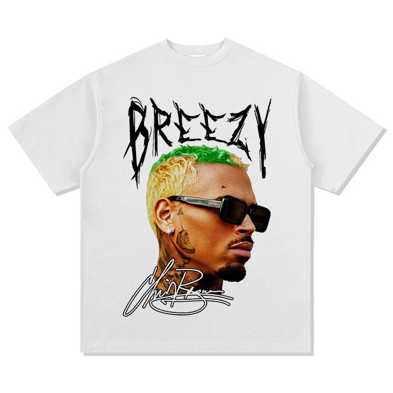 T-SHIRT CHRIS BROWN À GRAND VISAGE 