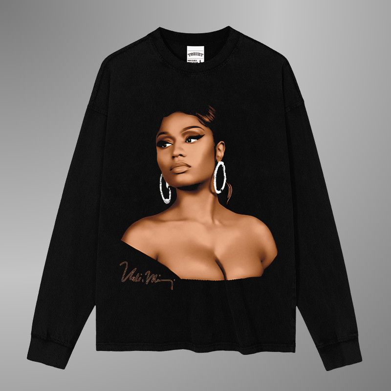 T-SHIRT À GROS VISAGE DE NICKI MINAJ [LS]